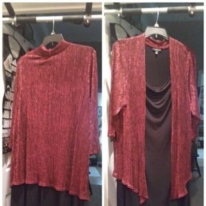 Connected Apparel Dress (shimmering red/black)